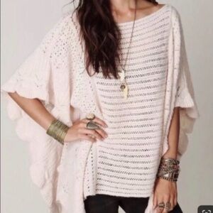 Free People Snow Nymph Pointelle Poncho